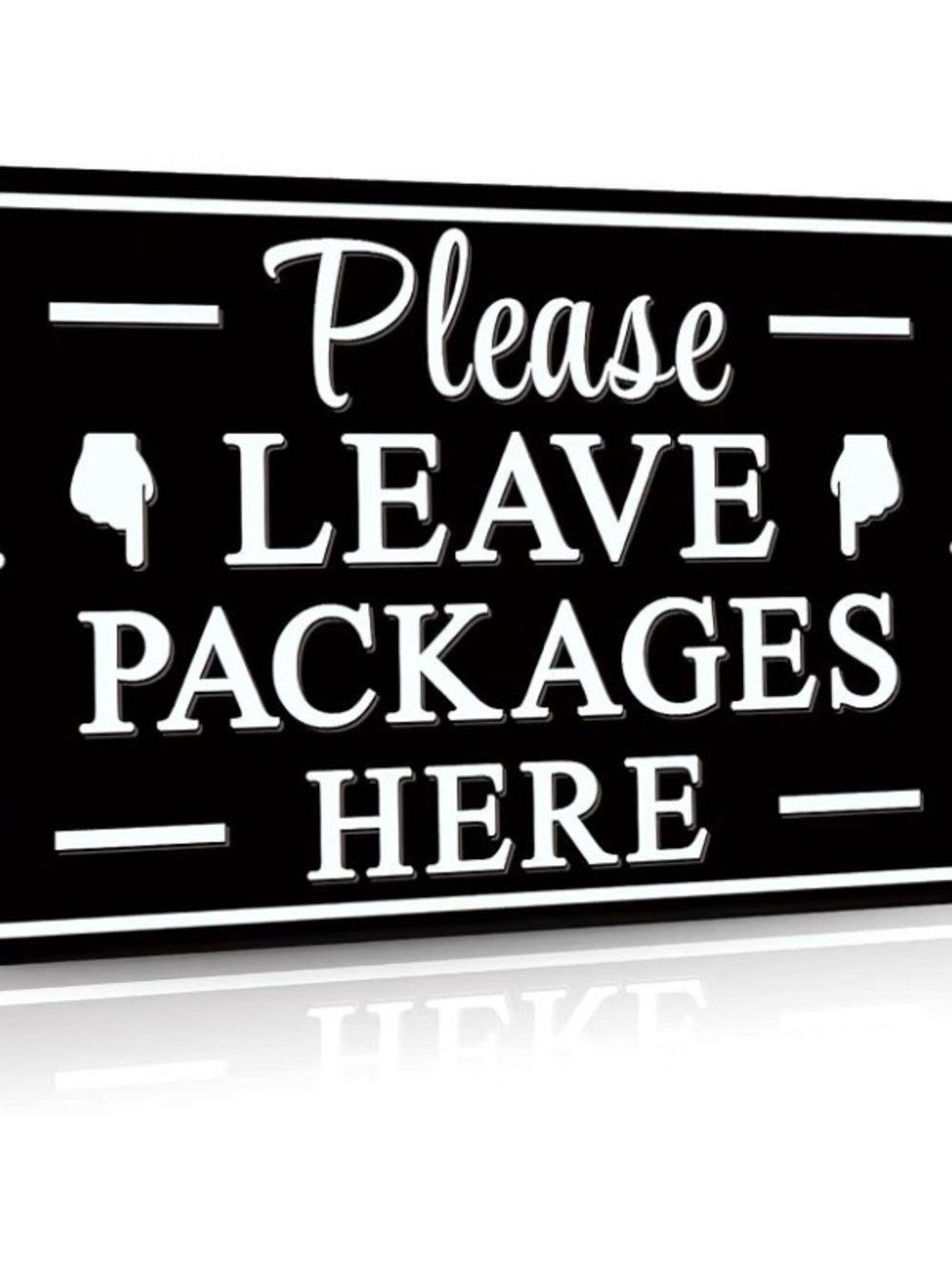 Please Leave Packages Here Sign - Black and White